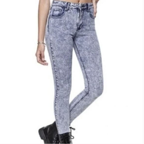 Madewell '37s Cotton Light Acid Wash Out Skinny Denim Jeans Pants Size 25x32 - Picture 1 of 15